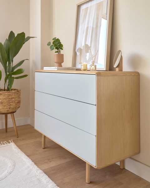 Комод Anielle из массива ясеня с тремя ящиками 98,9 x 78 см от интернет-магазина IDODOM.RU