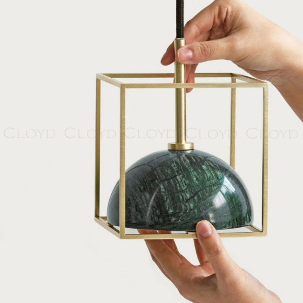 Подвесной светильник Cloyd TESSER P1 / латунь - зелен.мрамор (арт.11051) от интернет-магазина IDODOM.RU