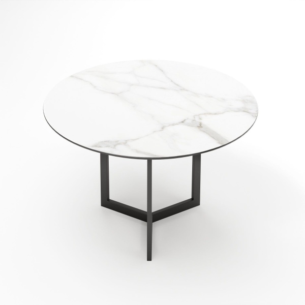 Стол круглый BENZ 80, керамика белая от интернет-магазина IDODOM.RU