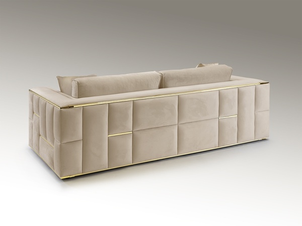 Трехместный диван Berlin бежево-золотой от интернет-магазина IDODOM.RU