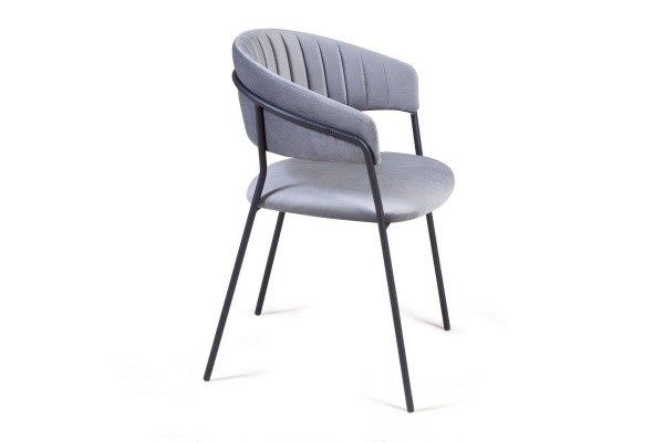 Стул Kelly с подлокотниками, бархат светло-серый 26 от интернет-магазина IDODOM.RU