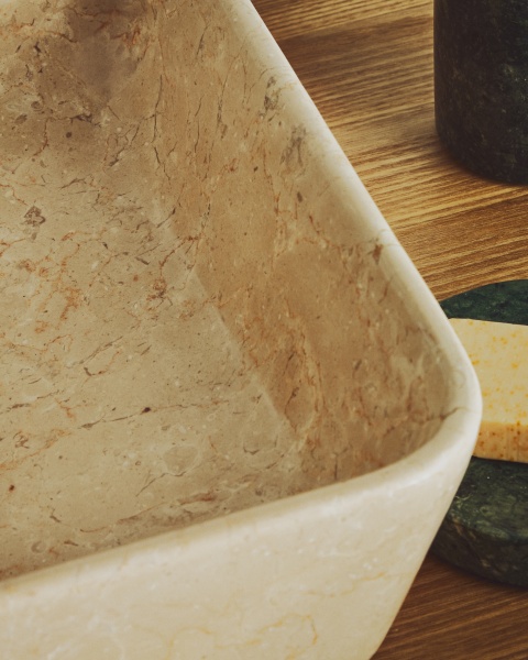 Раковина Darnen из бежевого мрамора 55 x 35 см от интернет-магазина IDODOM.RU