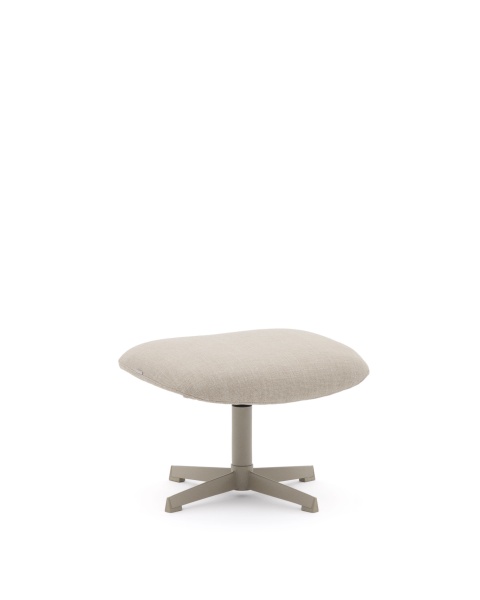 Teryl Пуф из шенилла бежевого цвета с серым металлом от интернет-магазина IDODOM.RU