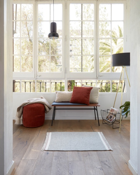 Круглый пуф Cadenet из терракотового бархата Ø 40 см от интернет-магазина IDODOM.RU