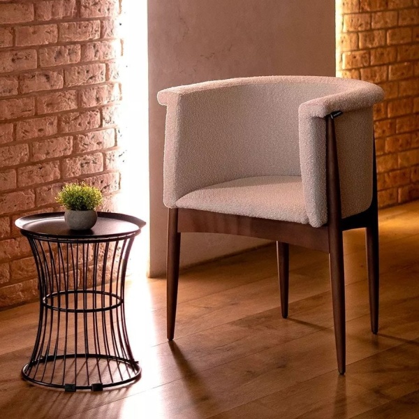 Полукресло Borgese, бук натуральный, лак коричневый, бежевый от интернет-магазина IDODOM.RU