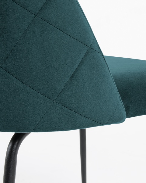 Стул Ivonne бархатный бирюзовый и черный металл от интернет-магазина IDODOM.RU