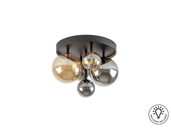 Потолочный светильник Dark 5L черно-латунный от интернет-магазина IDODOM.RU