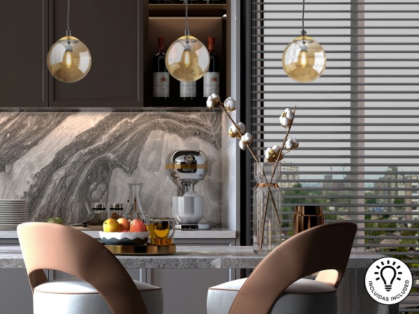 Подвесной светильник Dark 1L 12D черно-латунный от интернет-магазина IDODOM.RU