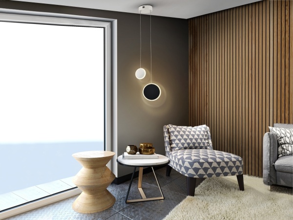 Подвесной светильник Duo черно-белый от интернет-магазина IDODOM.RU