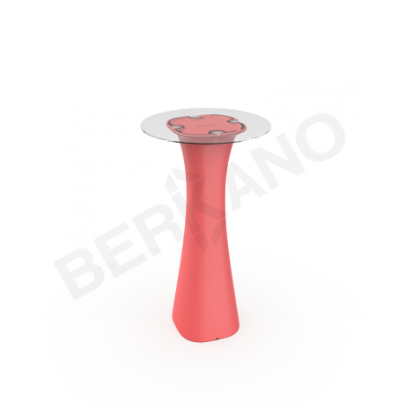 Стол барный со стеклом Grace Bar Round Chili Red