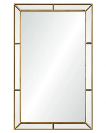 Сильное и изящное настенное зеркало "Эвин" с универсальной прямоугольной формы c рамой золотого цвета, которая прекрасно отражает свет и цвет. Это зеркало возможно разместить на стене в горизонтальном и вертикальном положении.