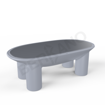 Стол SLON со стеклом Concrete Gray