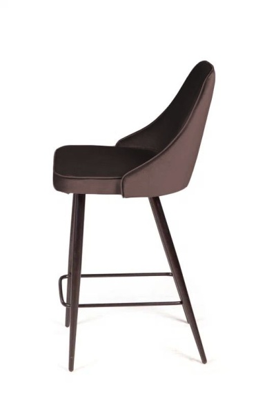 Стул полубарный Oliver, бархат антрацит 14/ чёрный конус от интернет-магазина IDODOM.RU