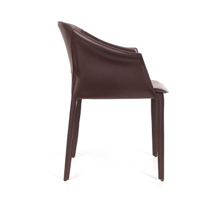 Стул  с подлокотниками GIO, кожа коричневый от интернет-магазина IDODOM.RU