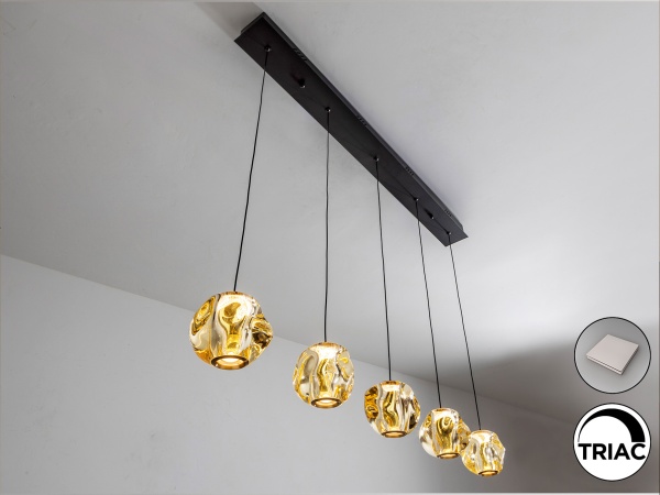 Люстра Zaria 5L черный/бронзовый/золотой DIM от интернет-магазина IDODOM.RU