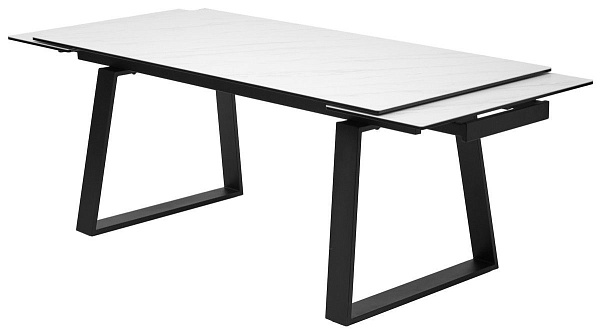 Стол обеденный Basto (180+40+40) керамика матовая белая от интернет-магазина IDODOM.RU