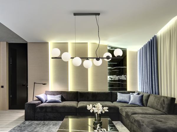 Подвесной светильник Inoa 7L черный-опал от интернет-магазина IDODOM.RU