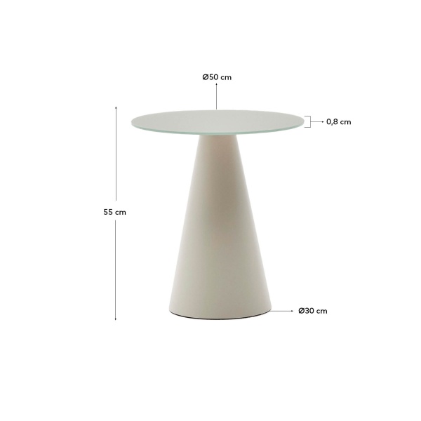 Журнальный столик Wilshire из матового стекла и стали матово-серый Ø50 см от интернет-магазина IDODOM.RU