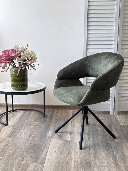 Стул Lotus ткань комби зеленый, поворотно-возвратный механизм 360 градусов от интернет-магазина IDODOM.RU