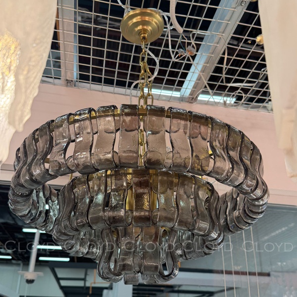 Люстра Cloyd NAMASTE C9 / Ø60 см - латунь - дымчат.стекло (арт.11687) от интернет-магазина IDODOM.RU