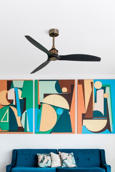 Потолочный вентилятор Just Fan  Ø128 старое золото / черный от интернет-магазина IDODOM.RU