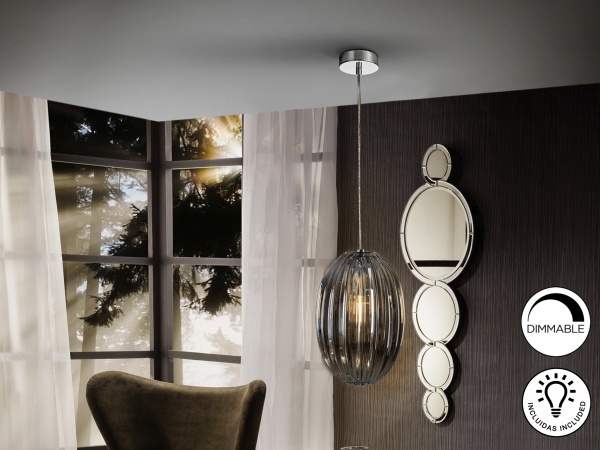 Подвесной светильник Ovila дымчатый 1L 20 см от интернет-магазина IDODOM.RU