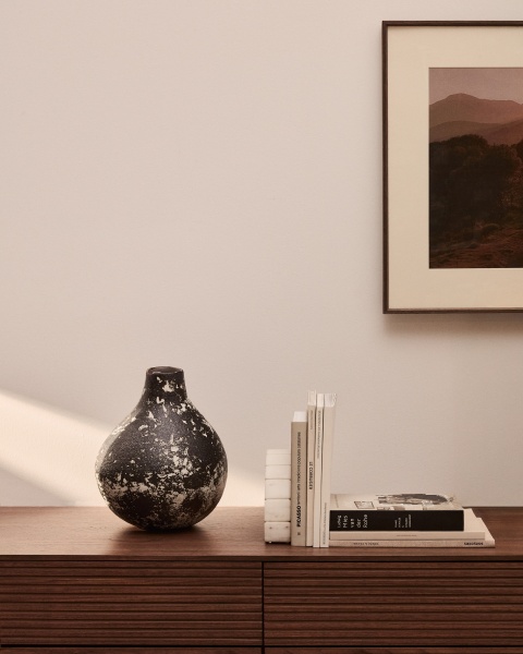 Orelin Керамическая ваза в черно-белом цвете 32 см от интернет-магазина IDODOM.RU