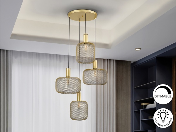 Подвесной светильник Osiris 4L золотой от интернет-магазина IDODOM.RU