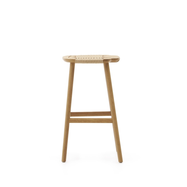 Табурет Enit из бежевой веревки и массива дуба с натуральной отделкой, 65 см от интернет-магазина IDODOM.RU