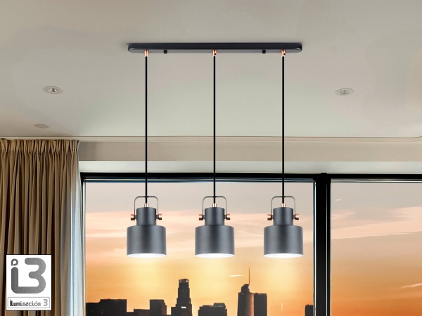 Erika Линейный подвес 3L черный-медный от интернет-магазина IDODOM.RU