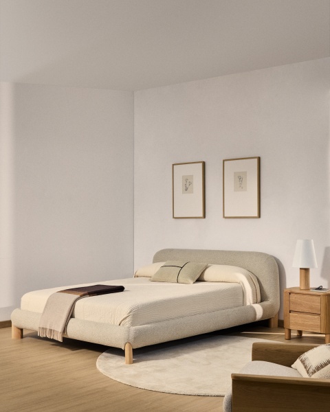 Кровать Odina из ткани букле цвета экрю 180 x 200 см от интернет-магазина IDODOM.RU