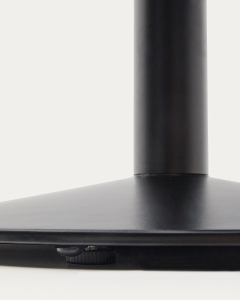 Высокий барный стол Saura из черного металла со столешницей из белой терраццо от интернет-магазина IDODOM.RU