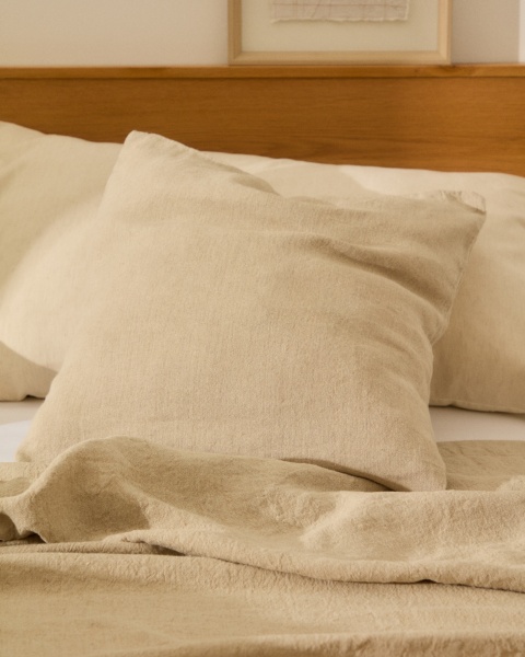 Набор из 2 чехлов для подушек Tandi из льна бежевого цвета  50 x 50 см от интернет-магазина IDODOM.RU