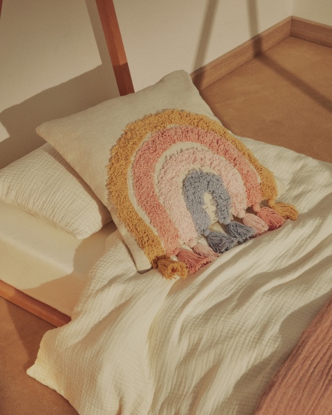 Чехол для подушки Tadea 100% хлопок разноцветная радуга 45 x 45 см от интернет-магазина IDODOM.RU