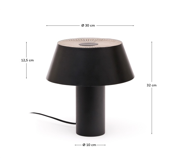 Настольная лампа Ancare из черного металла и бежевого шнура от интернет-магазина IDODOM.RU