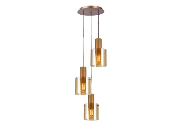 Venize Люстра 3L медный-янтарный от интернет-магазина IDODOM.RU