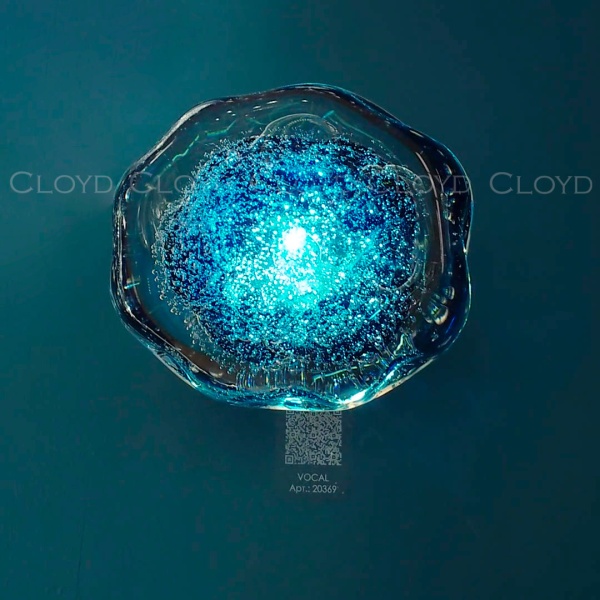 Бра Cloyd VOCAL W1 / латунь - синее стекло (арт.20369) от интернет-магазина IDODOM.RU