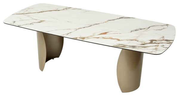 Стол обеденный Bronx (220), керамика матовая светлый, опора шампань от интернет-магазина IDODOM.RU