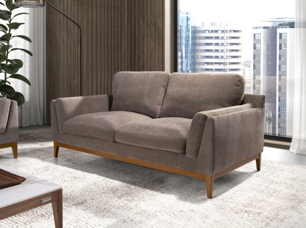 Двухместный диван 6183 из коричневой ткани от интернет-магазина IDODOM.RU