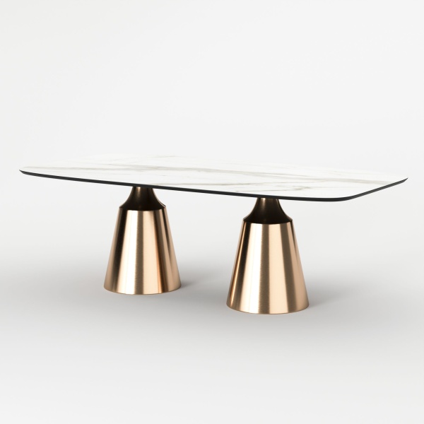 Стол овальный Lucas 230, керамика матовая, белая от интернет-магазина IDODOM.RU