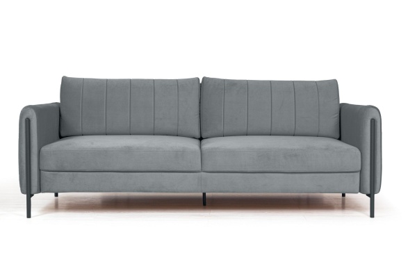 Barcelona диван-кровать трехместный прямой, велюр серый от интернет-магазина IDODOM.RU