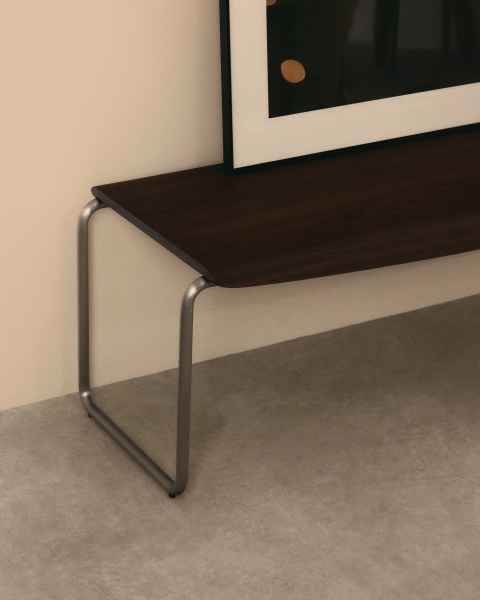 Скамья Tarsel из 100% орехового шпона с конструкцией из матовой стали от интернет-магазина IDODOM.RU