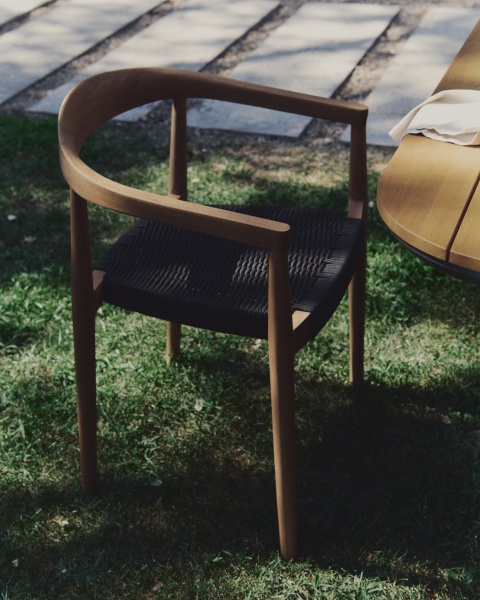 Ydalia Садовый стул из натурального тика и черной веревки от интернет-магазина IDODOM.RU