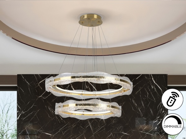 Люстра Lira 2 кольца золотая DIM от интернет-магазина IDODOM.RU