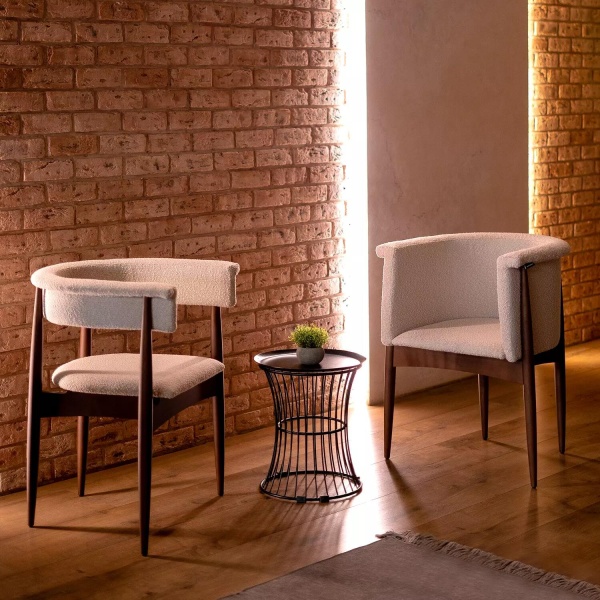 Полукресло Ludvig, бук натуральный, лак коричневый, ткань, серый от интернет-магазина IDODOM.RU