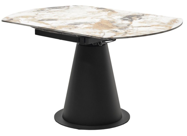 Стол овальный раскладной Ikon (135), керамика глянцевая светлая от интернет-магазина IDODOM.RU