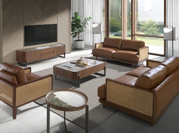 Диван 2-х местный 6176/KF8031-2P-M2731 из коричневой кожи от интернет-магазина IDODOM.RU