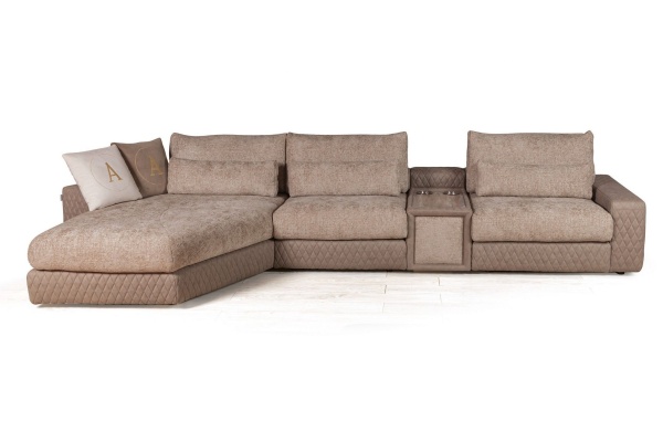 Aldo угловой модульный диван с терминальным шезлонгом, баром и столиком от интернет-магазина IDODOM.RU