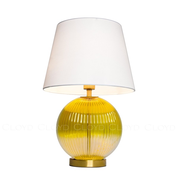 Настольная лампа Cloyd ZUCCHINI T1 / выс. 54 см - латунь - янтарное стекло (арт.30115) от интернет-магазина IDODOM.RU