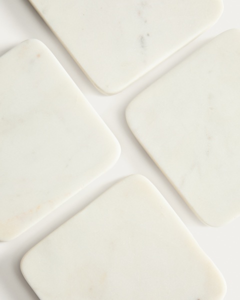 Nuvir набор из 4 подставок из белого мрамора от интернет-магазина IDODOM.RU